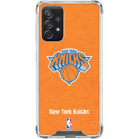 NBA New York Knicks Orange Primary Logo Galaxy A72 5G Clear Case